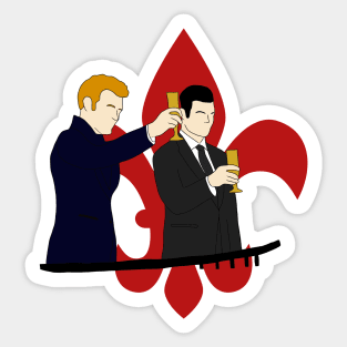 klaus and elijah fleur de lis with balcony the originals Sticker